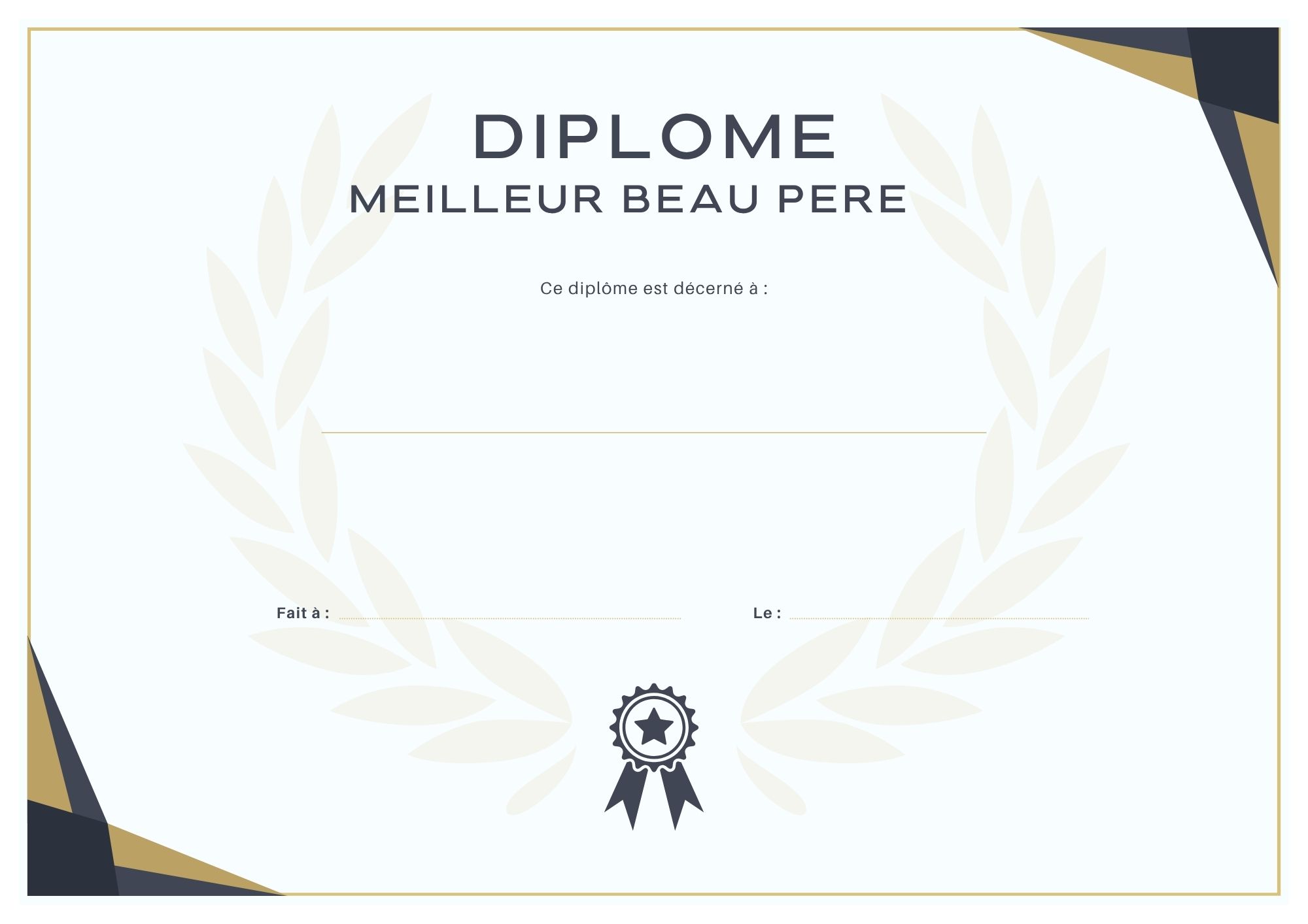 diplome a imprimer meilleur beau papa du monde à imprimer PDF