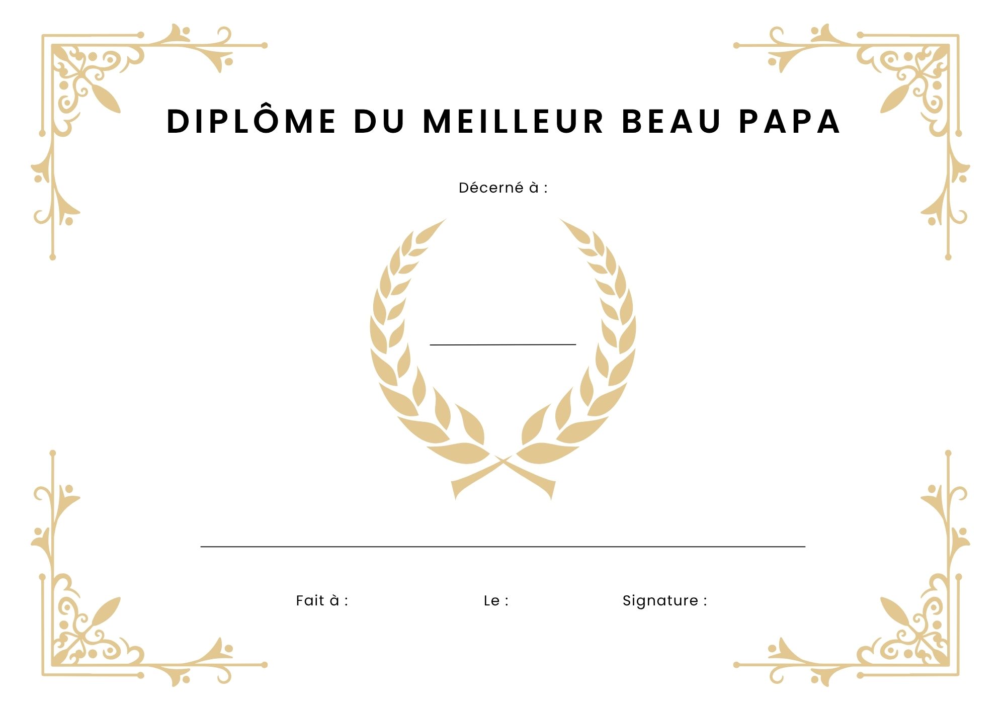 diplome a imprimer meilleur beau pere au monde à imprimer PDF