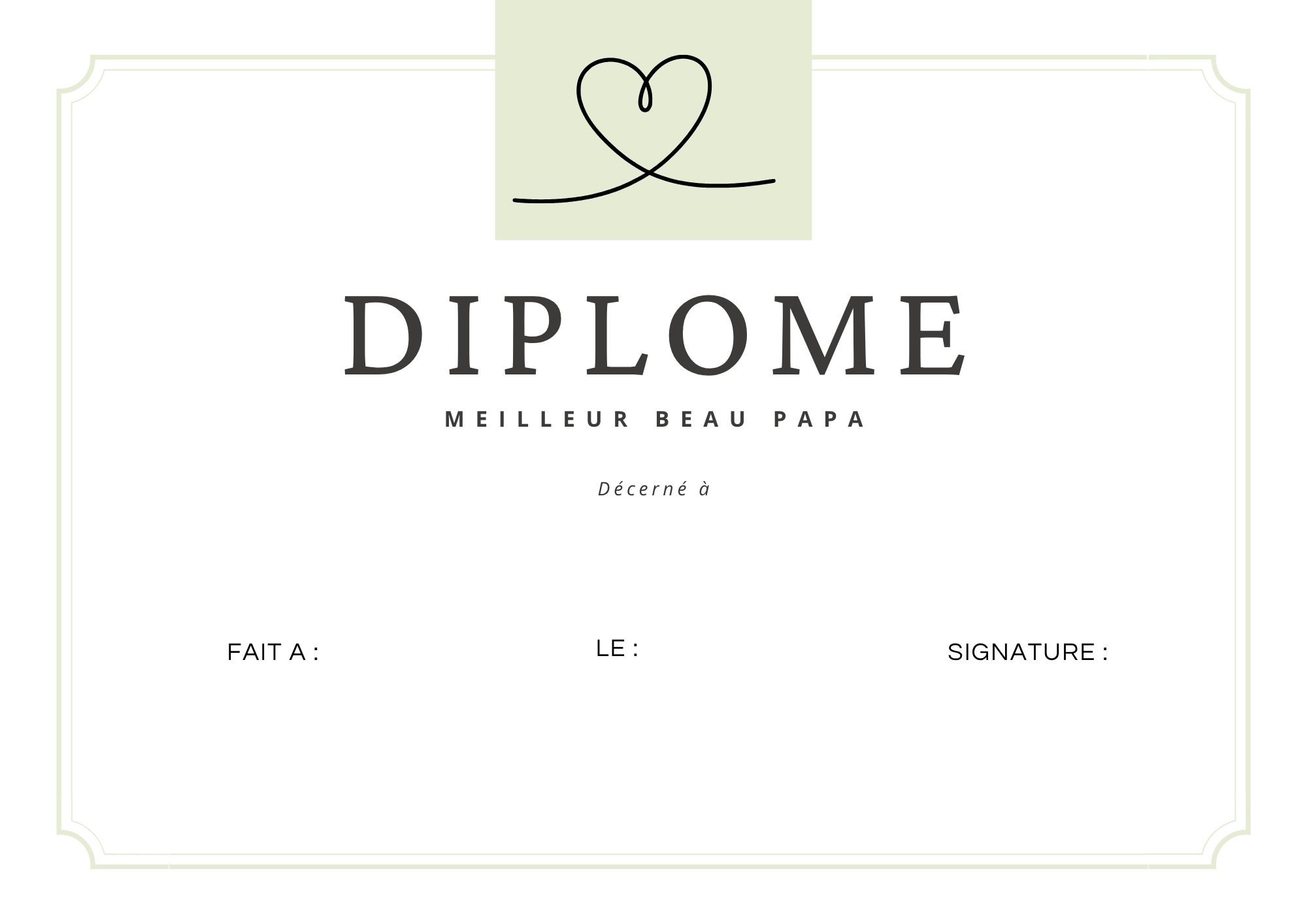 diplome meilleur beau père je t'aime à imprimer PDF