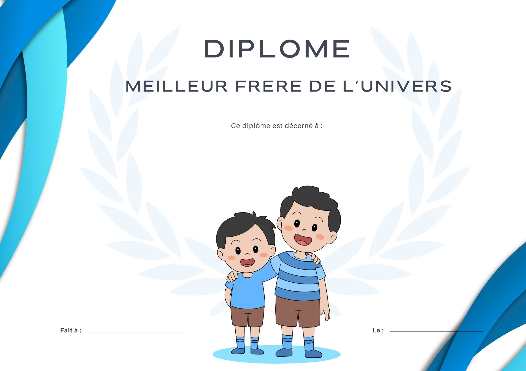 meilleur frere diplome a imprimer à imprimer PDF