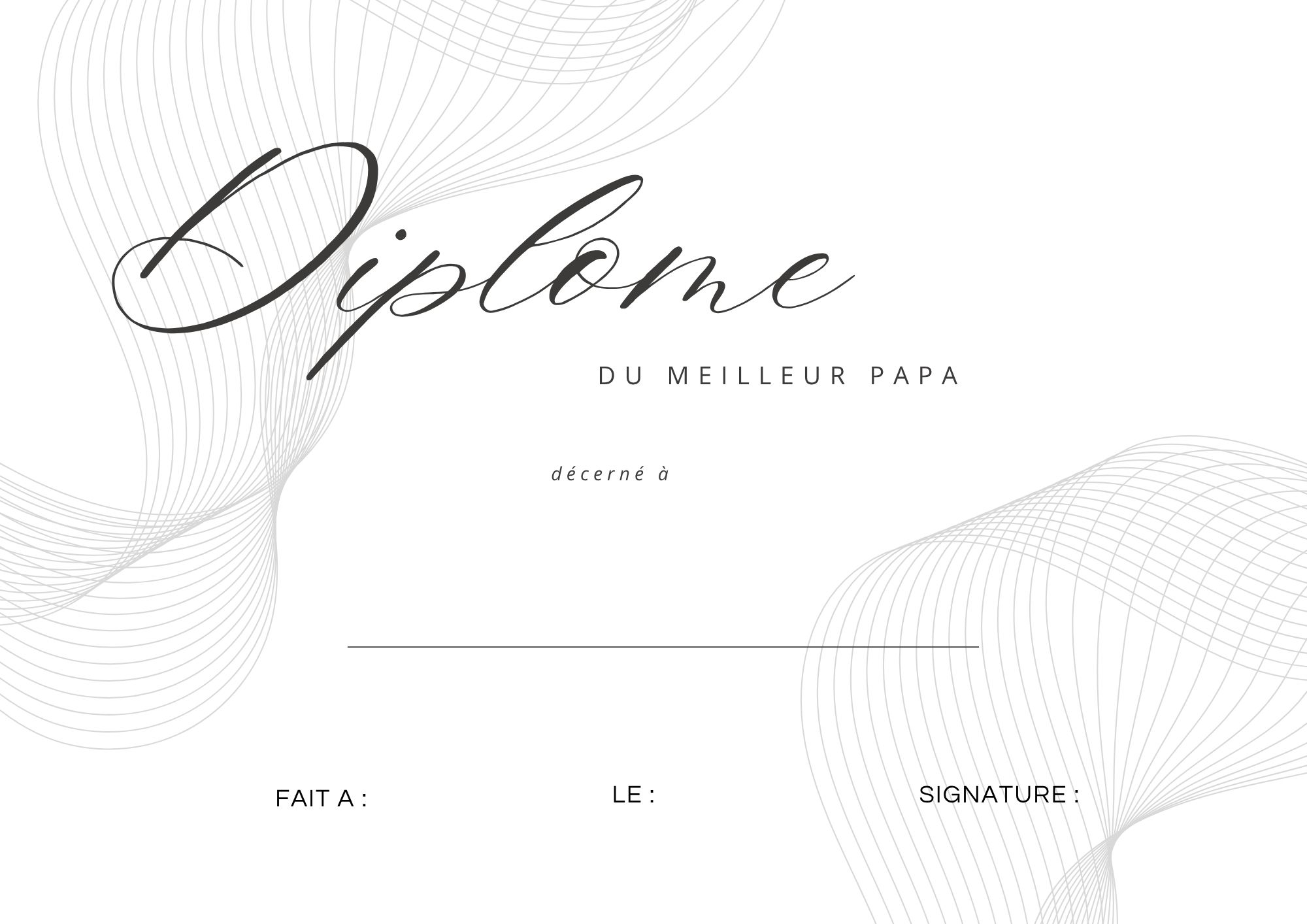 diplome a imprimer meilleur papa à imprimer PDF