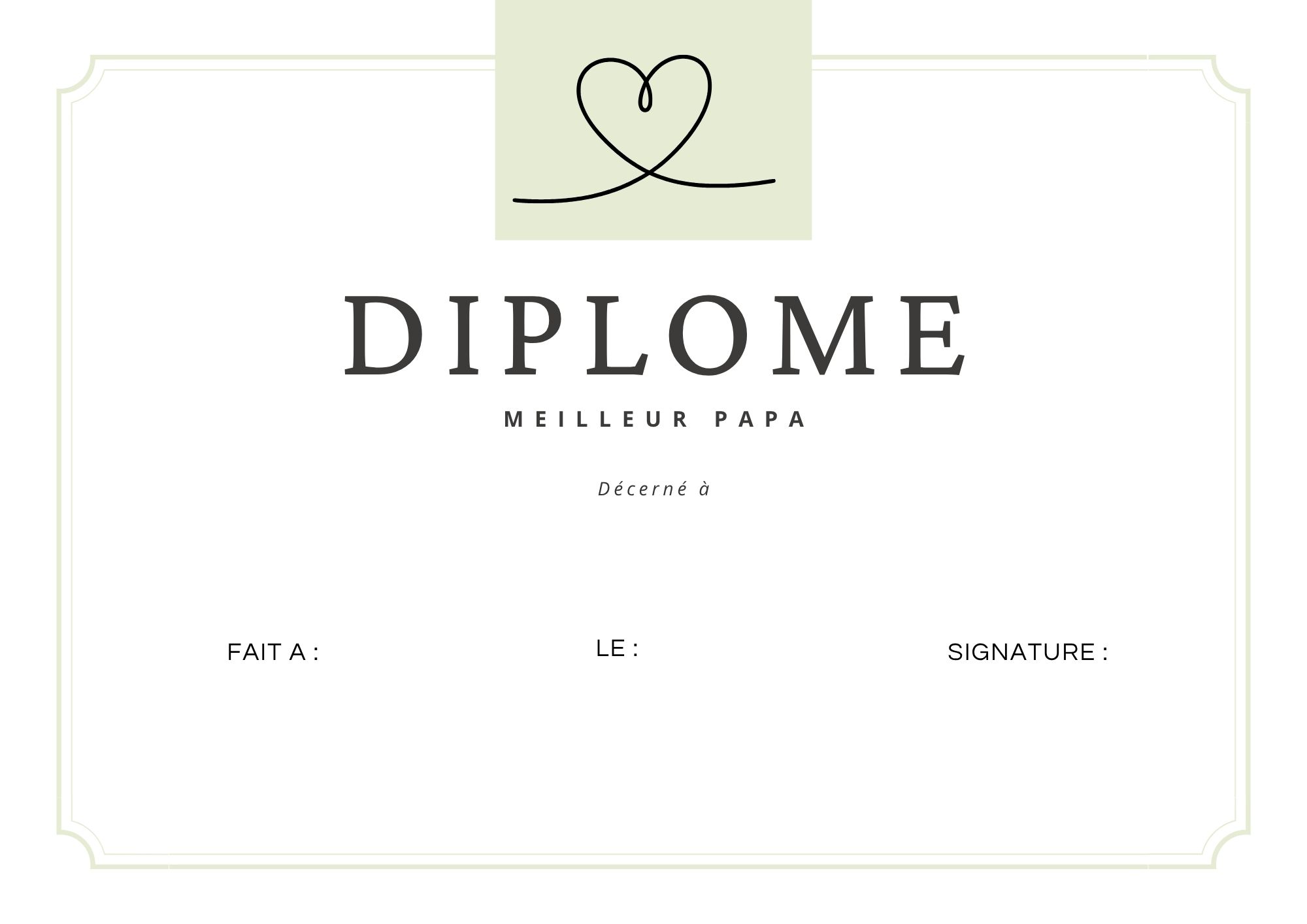 diplome meilleur père je t'aime à imprimer PDF