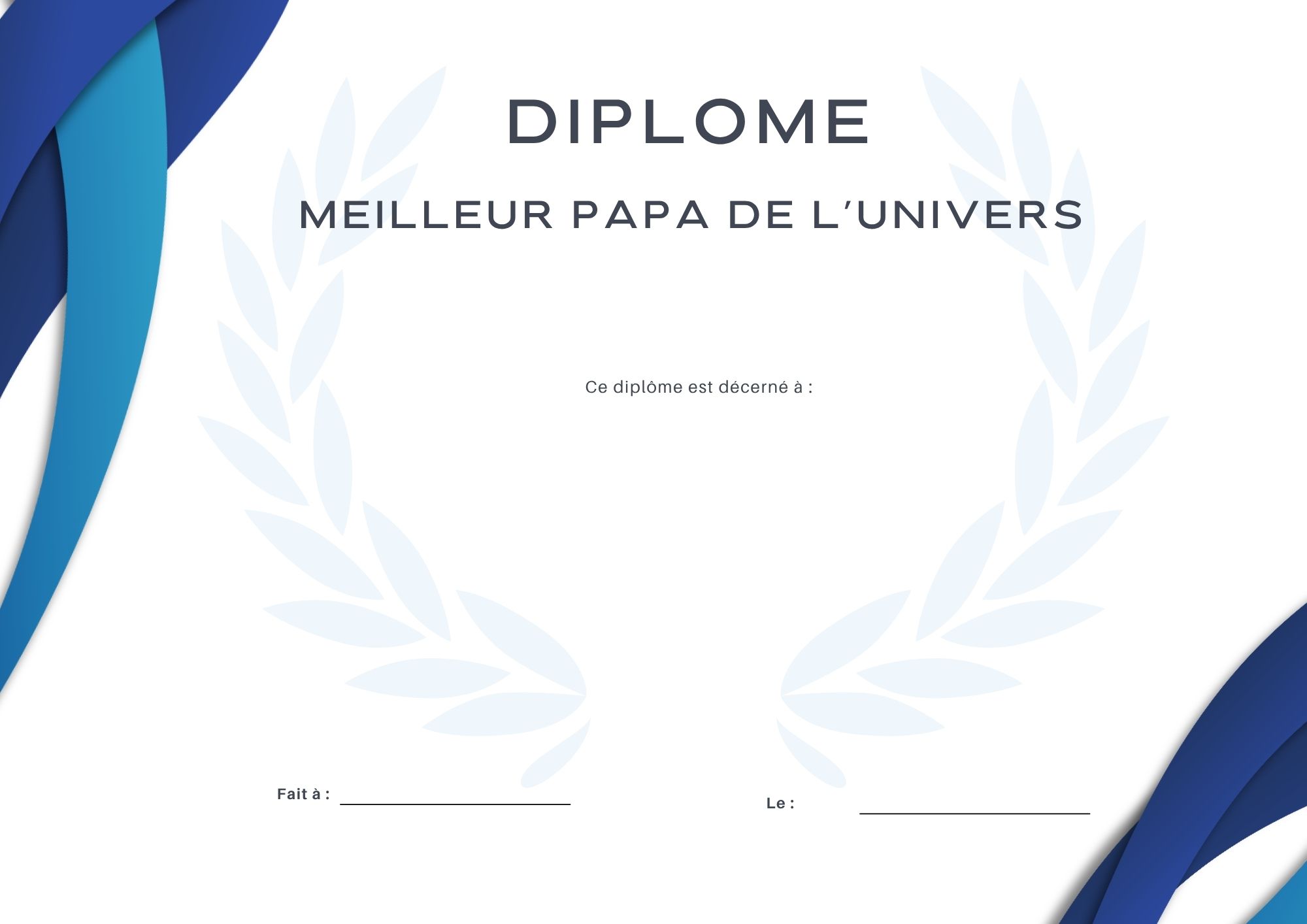 meilleur pere diplome a imprimer à imprimer PDF