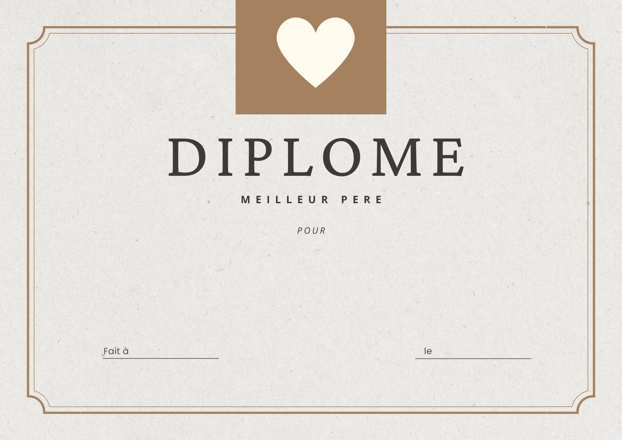 certificat remis pour mon père adoré à imprimer PDF