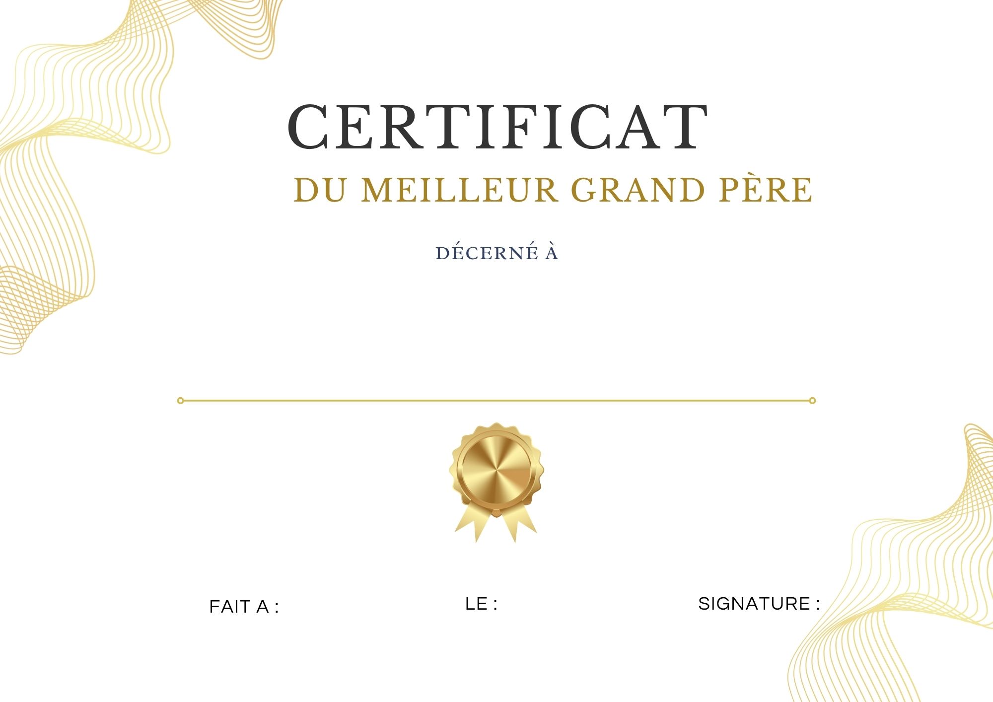 certificat du meilleur grand papa a imprimer à imprimer PDF
