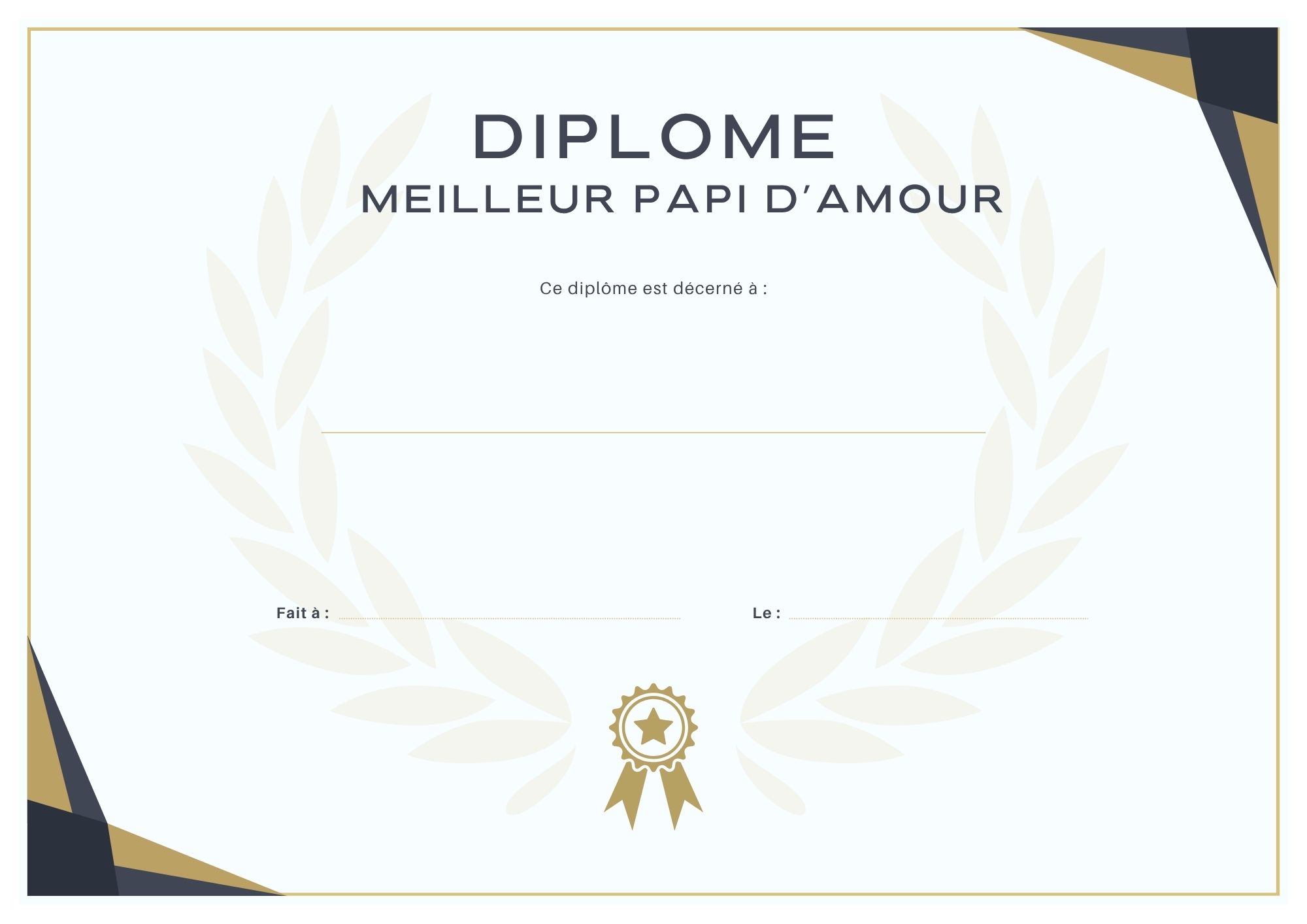 diplome a imprimer meilleur papi du monde à imprimer PDF