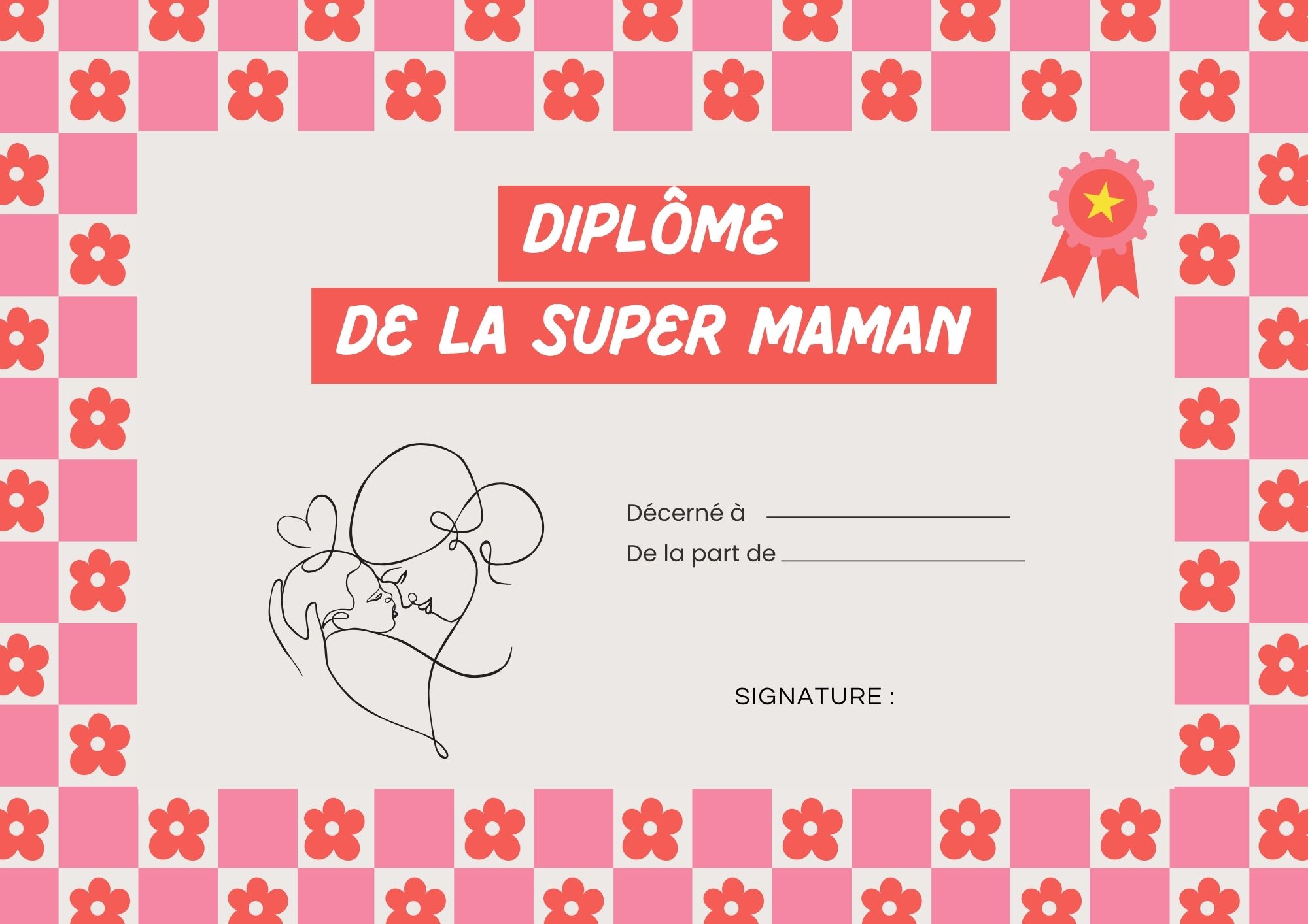 diplome super maman original a imprimer à imprimer PDF