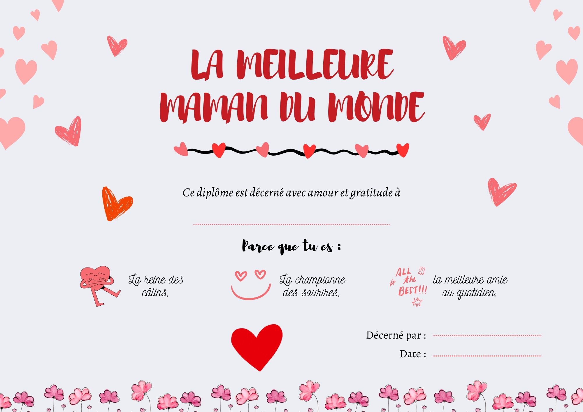 diplome meilleure maman a imprimer PDF à imprimer PDF