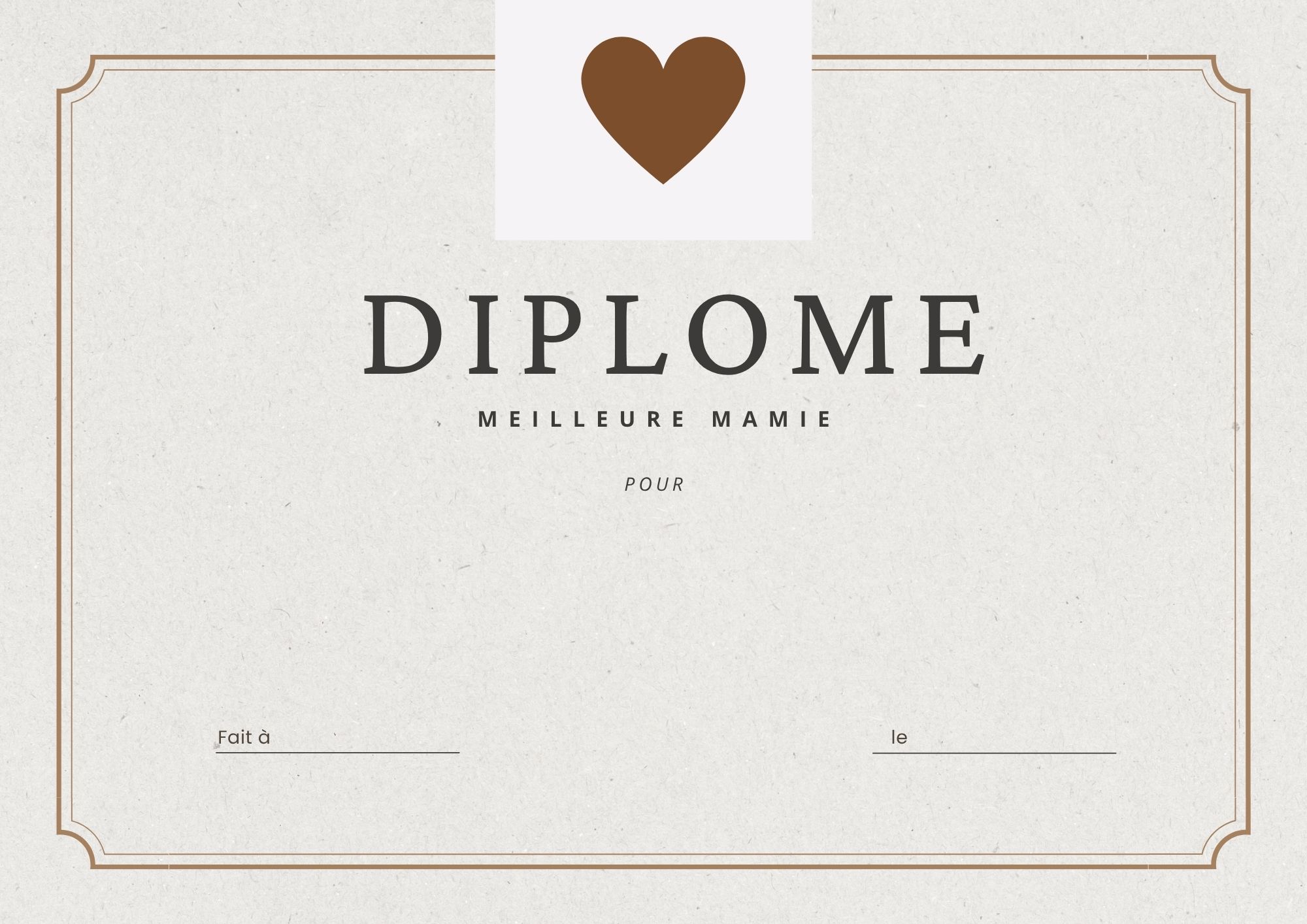 certificat remis pour ma mamie adoré à imprimer PDF